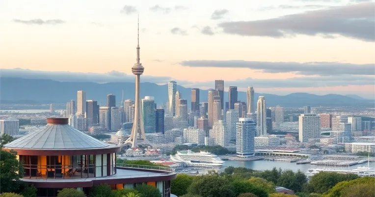 Auckland New Zealand skyline with Sky Tower – Hospitality Internship Destination